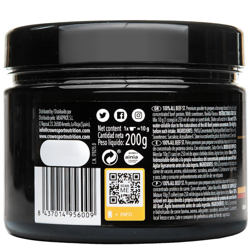 100% Rindfleisch (Vanille-Geschmack) - 200 g Dose (20 Portionen) – Produktbild 3