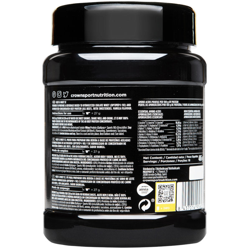Beef & Whey ST (Vanille-Geschmack) - Dose mit 486 g (18 Portionen) – Produktbild 3