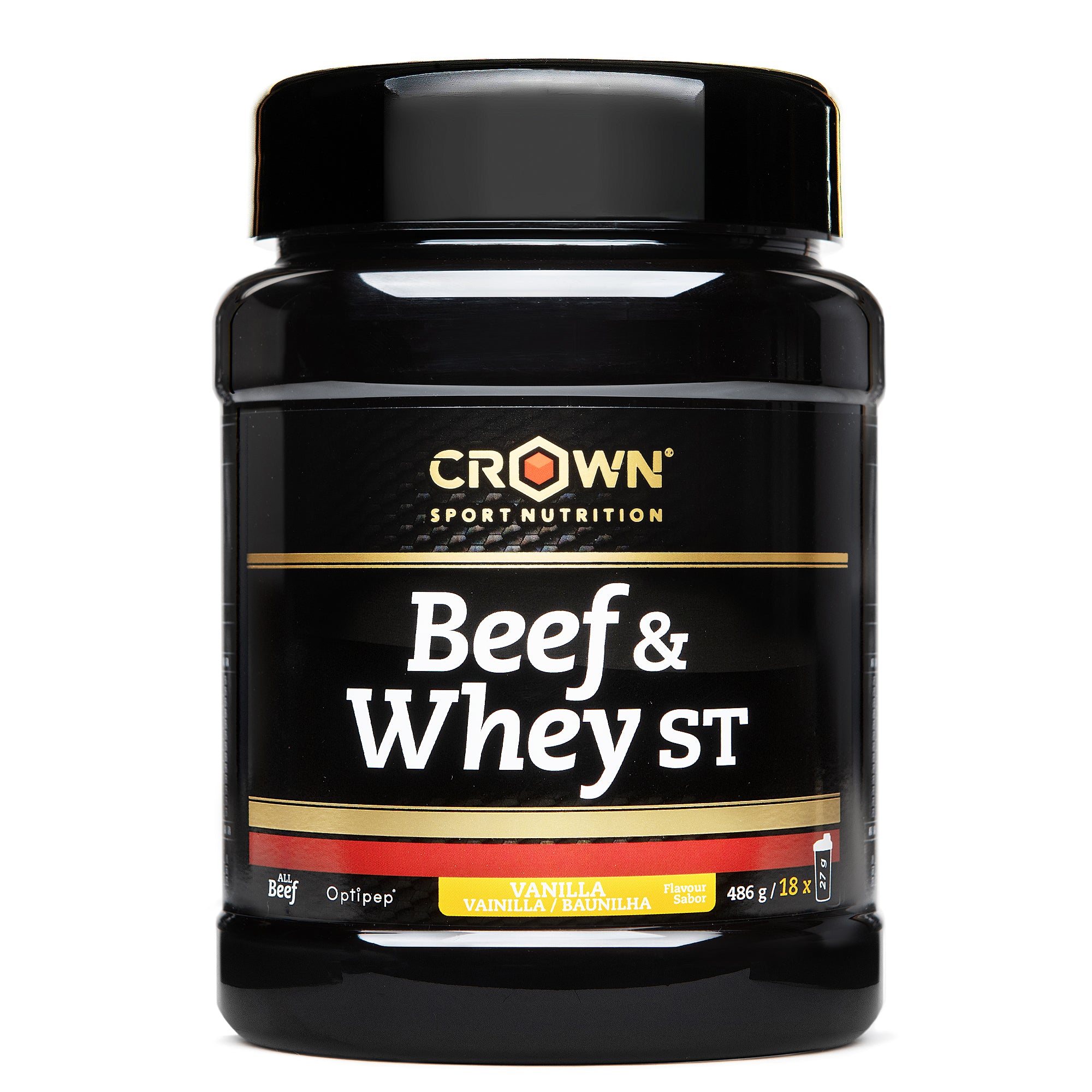 Beef & Whey ST (Vanille-Geschmack) - Dose mit 486 g (18 Portionen) – Hauptproduktbild